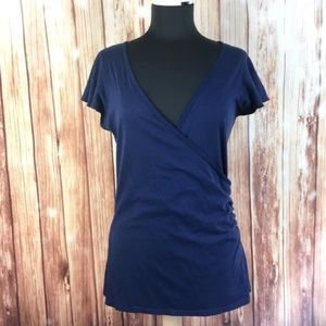 LILLY PULITZER Clementina True Navy Wrap Top